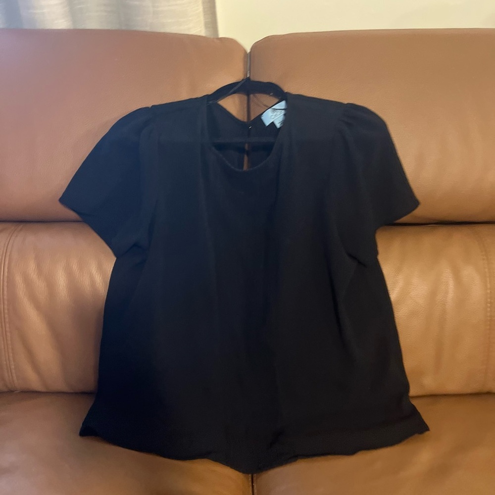 WOMENS BLACK CECE DRESS SHIRT SIZE L